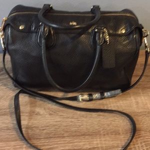 Coach Black satchel. Pepple grain